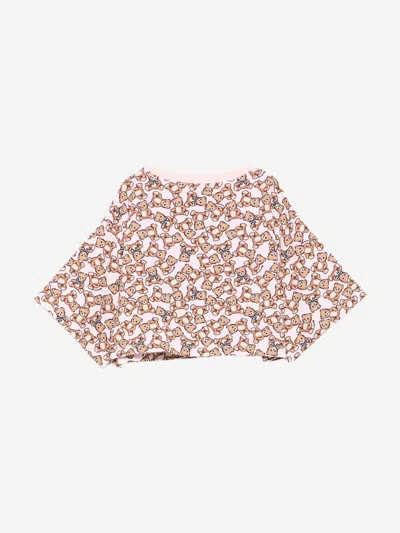 Moschino Girls Teddy Bear T-shirt In Brown