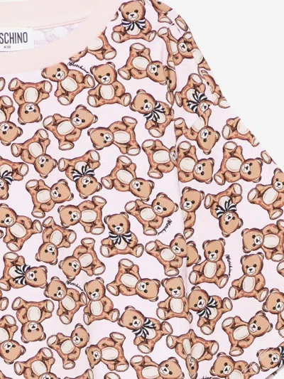 Moschino Girls Teddy Bear T-shirt In Brown