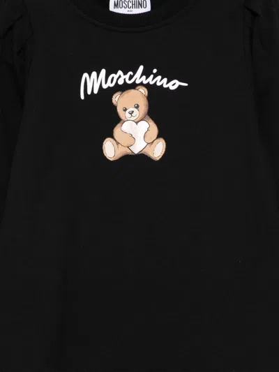 Moschino Girls Teddy Bear Logo Dress In Black