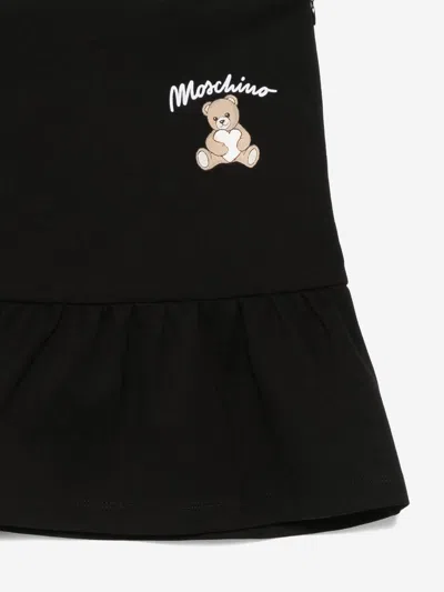 Moschino Teddy Bear-embellished Ruffled Skirt In Black
