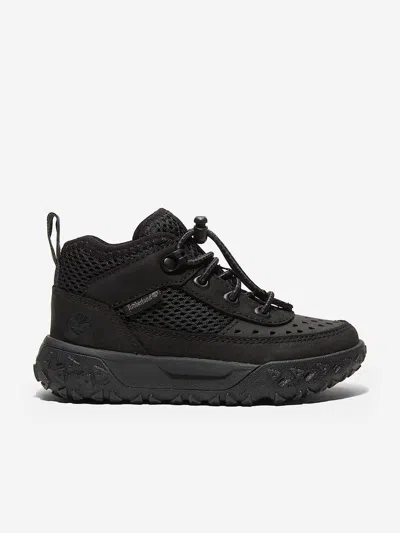 Timberland Boys Greenstride Motion 6-mid Lace Up Trainers In Black
