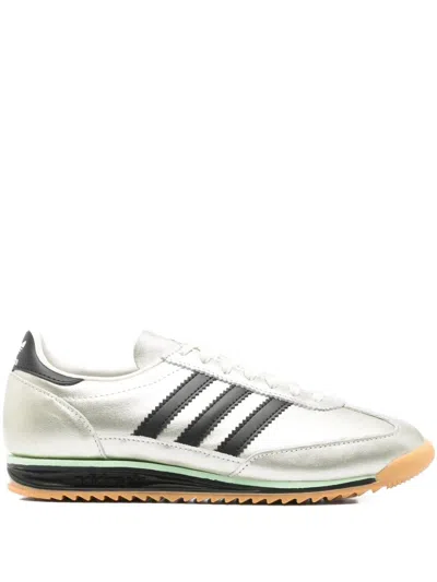 Adidas Originals Sl 72 Og Three-stripe Metallic-leather Sneakers In Silver