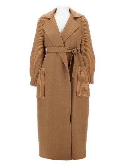 Max Mara Long Coat In Brown