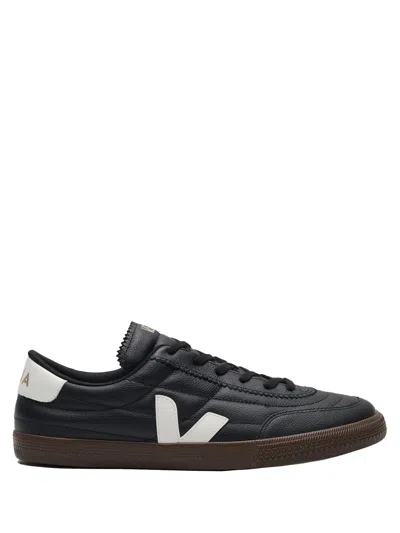 Veja Panenka Black Sneaker With Logo On The Side And Contrasting Heel In Leather Unisex In Black