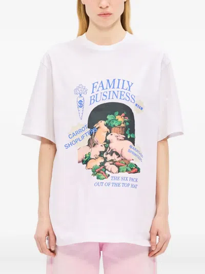 Msgm Graphic-print T-shirt In White