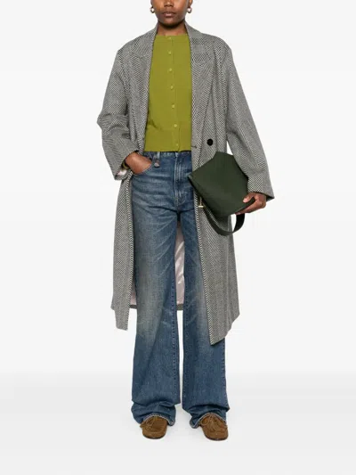 Forte Forte Herringbone Pattern Coat Flap Pockets In Gray