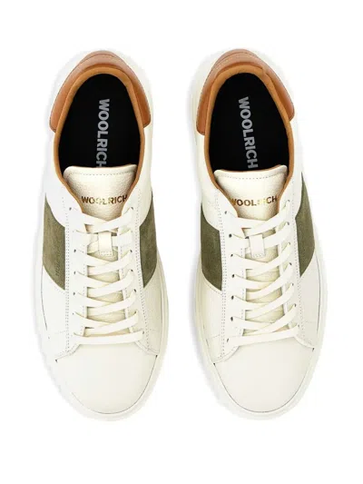 Woolrich Modern Low-top Sneakers With Contrasting Heel Tab In White
