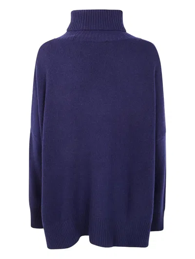 Ma'ry'ya Two-pocket Roll-neck Sweater In Blue