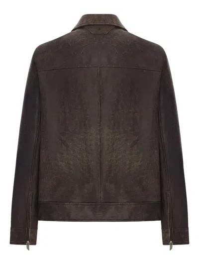 Salvatore Santoro Leather Jacket In Brown
