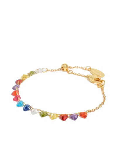 Bimba Y Lola Hearts Crystals Bracelet In Gold