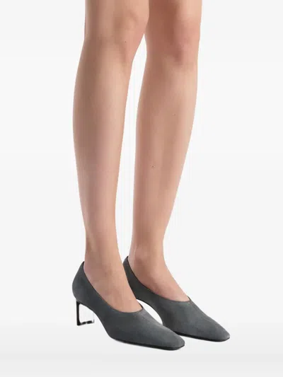 Khaite 50mm Cecilia Square-pointed Toe Pumps In Black