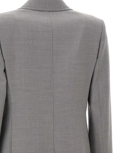 Max Mara Wool And Silk Double-cloth Blazer In Gray