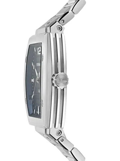 Ferragamo Stainless Steel Tonneau F-80 40mm In Metallic