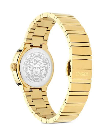 Versace Montre Greca Logo Pearl In Gold