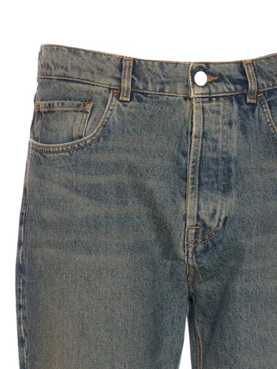 Amish Whiskering-effect Jeans In Blue