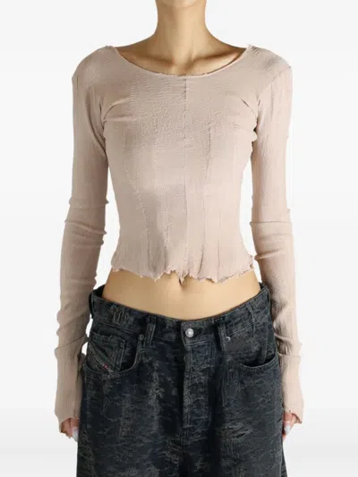 Marc Le Bihan Open-back Long-sleeve Top In Neutral