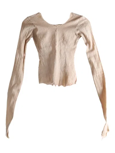 Marc Le Bihan Open-back Long-sleeve Top In Neutral