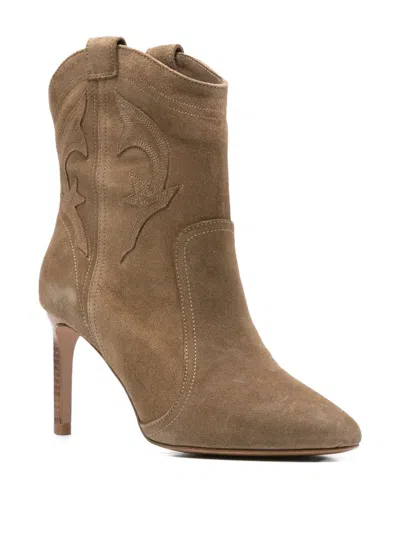 Ba&sh 85mm Pointed Ankle Boots In Brown