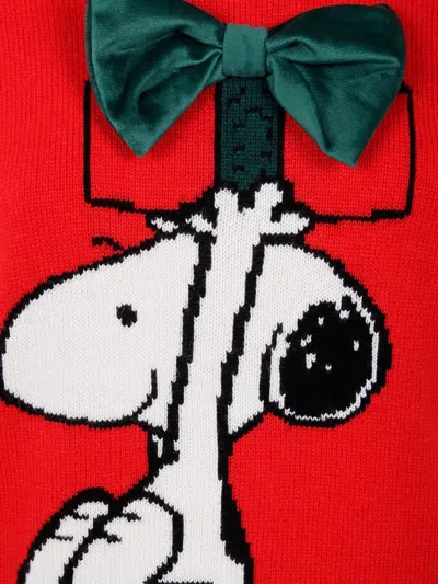 Mc2 Saint Barth X Peanuts Bow Patch Sweater In Red