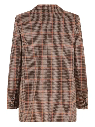 Max Mara Double-breasted Check Blazer In Multi