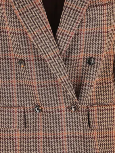 Max Mara Double-breasted Check Blazer In Multi