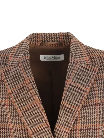 Max Mara Double-breasted Check Blazer In Multi