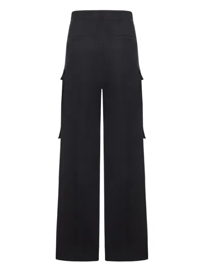 Rick Owens Heizer Belas Wide-leg Cotton-blend Poplin Drawstring Cargo Trousers In Black