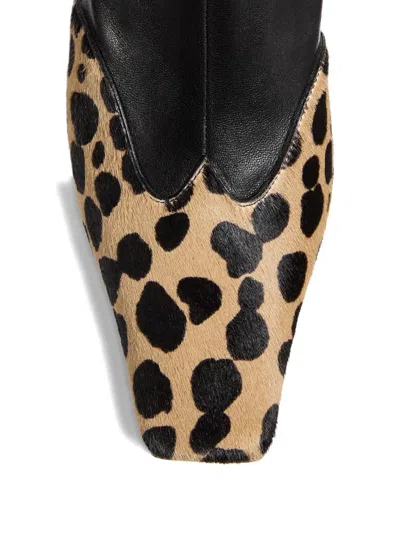 Khaite Nevada 85 Calf Hair And Leather Ankle Boots In Black