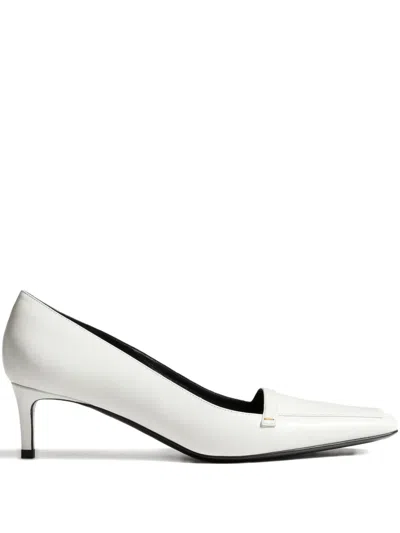 Khaite 50mm Celia Square-toe Heeled Pumps In White