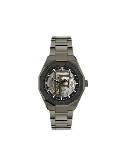 Ferragamo Edge Skeleton Watch In Gray
