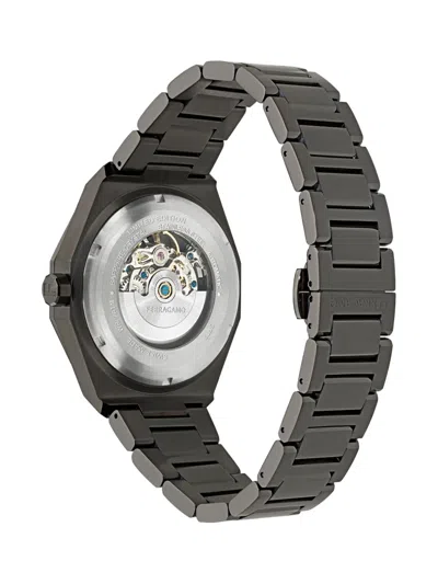 Ferragamo Edge Skeleton Watch In Gray