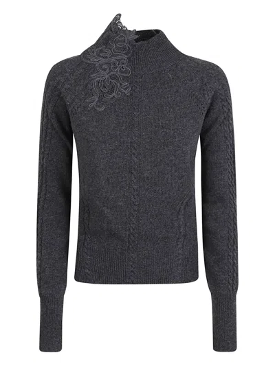 Ermanno Scervino Long Sleeve High Neck Sweater In Multi