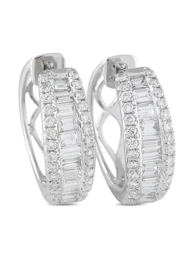 Pre-owned Lb Exclusive 18k White Gold Diamond Earrings In Silver