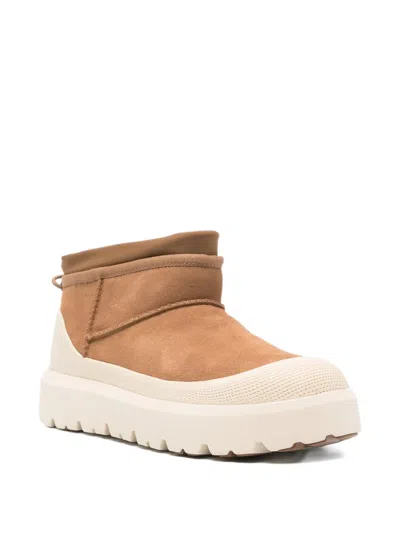 Ugg Cl Ultra Mini Weathe Ankle Boots In Leather Color Suede In Brown