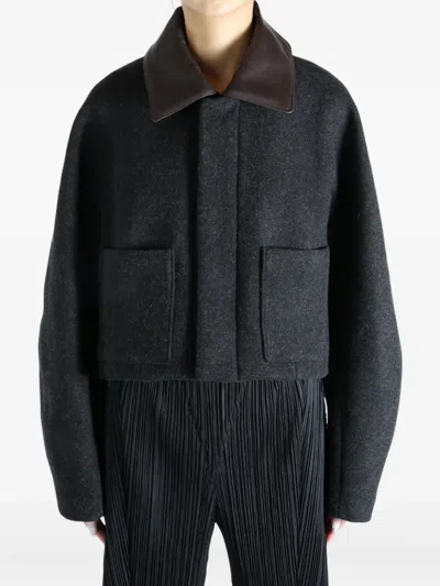 Auralee Pocket Collared Jacket In Gray