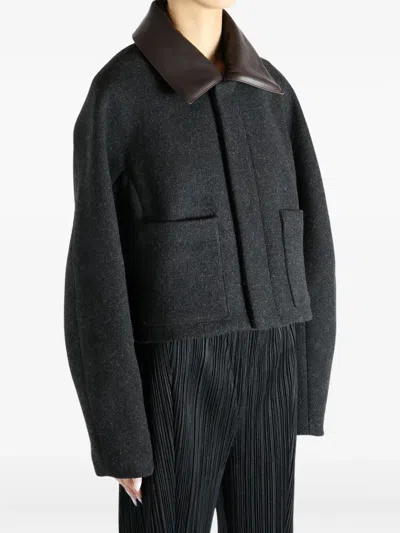 Auralee Pocket Collared Jacket In Gray