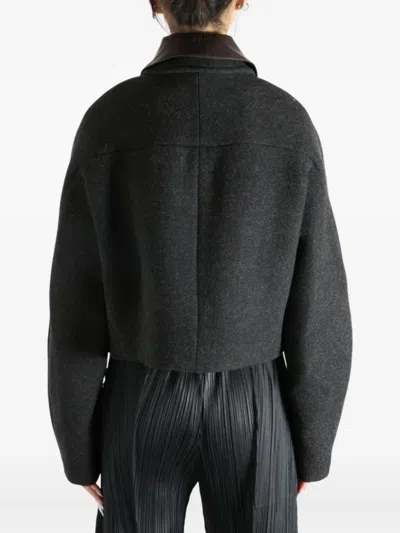 Auralee Pocket Collared Jacket In Gray