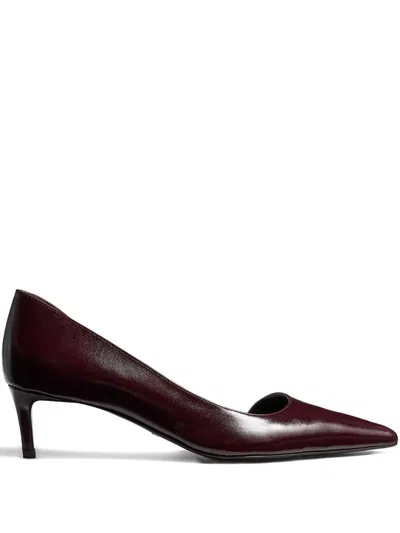 Khaite Pointed Toe Kitten Heel Pumps In Red