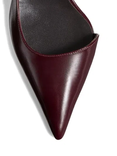 Khaite Pointed Toe Kitten Heel Pumps In Red