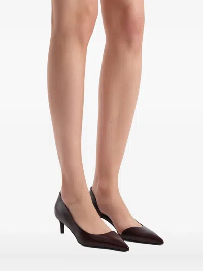 Khaite Pointed Toe Kitten Heel Pumps In Red