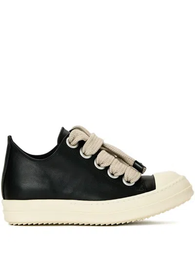 Rick Owens Black Concordians Jumbolace Low Sneaks Sneakers In Black