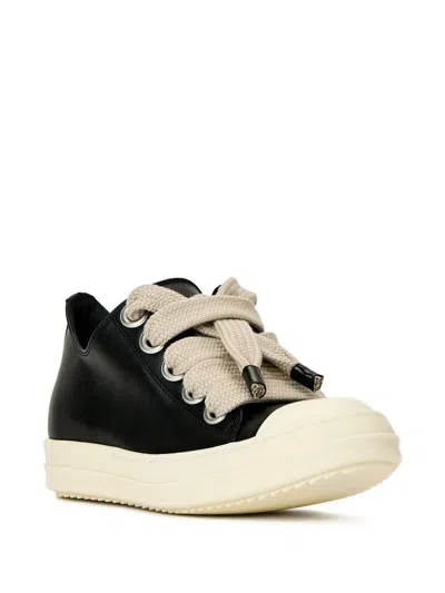 Rick Owens Black Concordians Jumbolace Low Sneaks Sneakers In Black