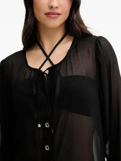 Michael Michael Kors Button Tunic Cover-up In Black