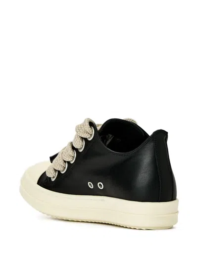 Rick Owens Black Concordians Jumbolace Low Sneaks Sneakers In Black
