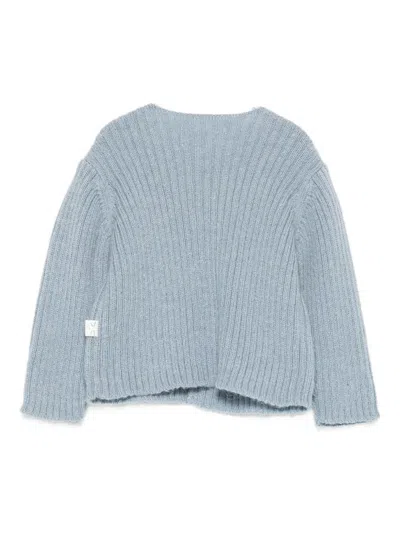 Teddy & Minou Newborn Girl Cardigan Pastel Blue Size 3 Polyamide, Wool, Alpaca Wool, Mohair Wool In Black