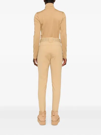 Goldbergh Beige Belted Zipped Trousers In Nude
