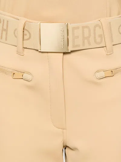 Goldbergh Beige Belted Zipped Trousers In Nude