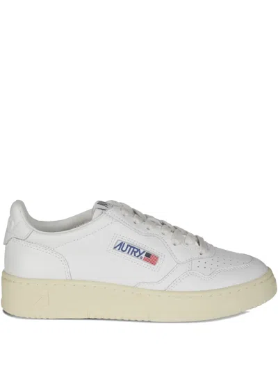 Autry Smooth Leather Low-top Sneakers With Perforated Detailing In White