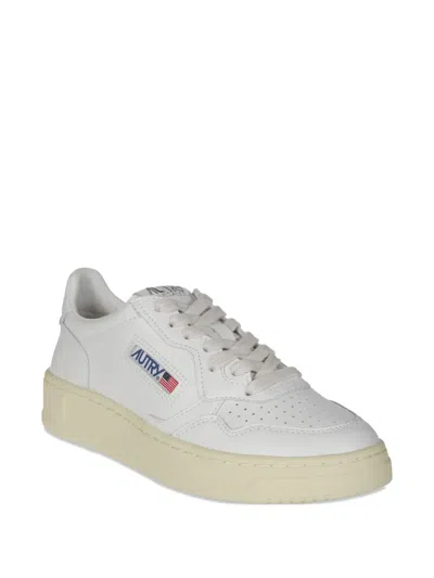 Autry Smooth Leather Low-top Sneakers With Perforated Detailing In White