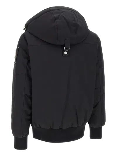 Moose Knuckles Debbie Womens Bomber Jacket In Black With Natural Shearling 1001